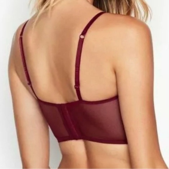 Victoria’s Secret Very Sexy Velvet Long Line Lightly Lined Bustier Underwire Bra - Picture 3 of 5
